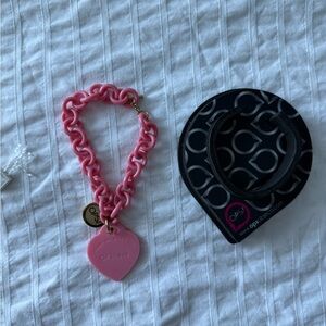 Authentic OPS OBJECTS Pink chain bracelet with Heart Pendant-preloved-adjustable